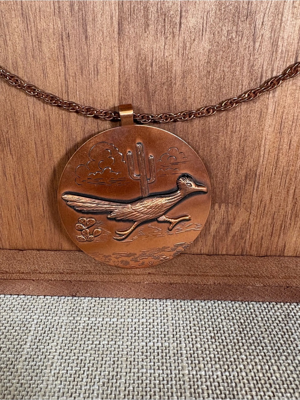Bell Trading Post Copper Roadrunner Medallion Pendant Necklace - Picture 4 of 12